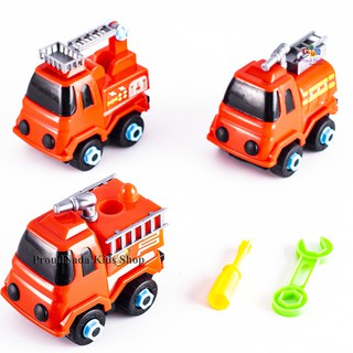 ProudNada Toys ของเล่นเด็ก รถดับเพลิง 3 คัน ฝาครอบ PROJECT CAR NO.8628