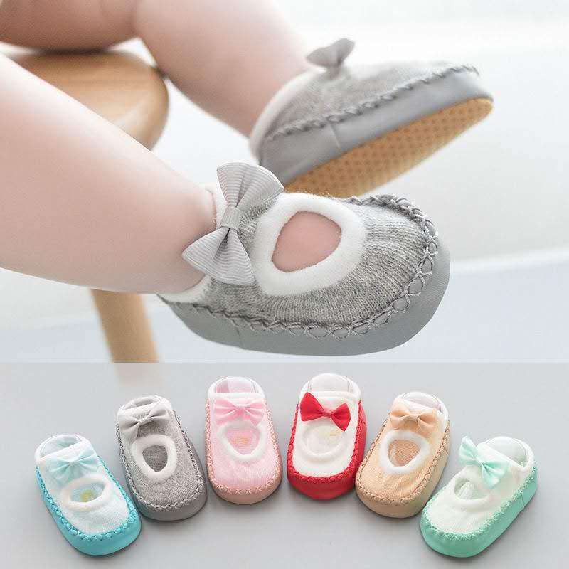 รองเท้าหัดเดินลูกสาวพื้นนิ่ม ระบายอากาศดี แต่งโบว์สดใส 6 สี! น่ารักสุดๆๆเลยจ้า  A52