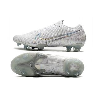 ❀คลังสินค้าพร้อม 100% Original Nike Mercurial Vapor 13 Elite FG สีขาว Low tops Superfly Ronaldo ถักกันน้ำ Mens Sport รอง