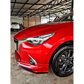 คิ้วไฟหน้า MAZDA 2 SKYACTIV สีแดง ตรงรุ่นปี 2015-2019 (ครอบไฟหน้า คิ้วไฟ ไฟหน้า Mazda2 2015 2016 2017 2018 2019 โซลเรด)