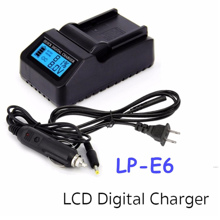 ที่ชาร์จแบตเตอรี่  Digital LCD Camera Charger Canon LP-E6 LPE6 For Canon EOS 5D2 5D3 5D 7D 40D 50D 6