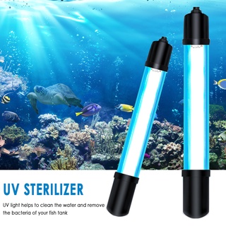 ♫Home Aquarium Sterilizer Submersible UV Light 110V/220V รังสีอัลตราไวโอเลตโคมไฟกันน้ำฆ่าเชื้อโรคทำความสะอาด5/7/9/11/13W