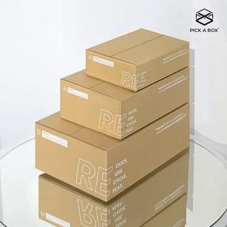 กล่อง ECO BOX (Size A) - 20 ใบ : กล่องพัสดุรักษ์โลกผลิตจากเยื่อไม้รีไซเคิล PICK A BOX