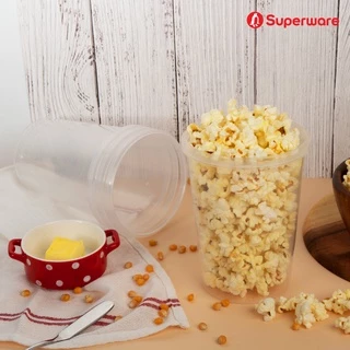 Srithai Superware กล่องพลาสติกใส่อาหาร กระปุกพลาสติกใส่ขนม ทรงกลมฝาล็อค ขนาด 1120 ml. จำนวน 25 ชุด