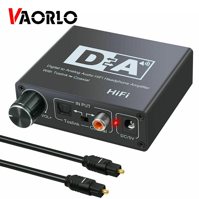 Hifi dac Amp Digital To Analog Audio Converter RCA 3.5 มม.เครื่องขยายเสียงหูฟัง Toslink Optical Coaxial Output แบบพกพา dac 24bit