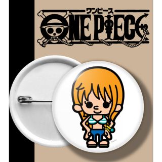 ONEPIECE BADGE เข็มกลัด วันพีช นามิ NAMI พื้นขาว WHITE