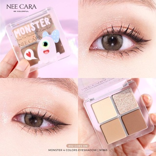 NEE CARA MONSTER 4 COLORS  EYESHADOWS NA1965 นีคาร่า มอนส์เตอร์ อายแชโดว์ 4 สี กันน้ำ กันเหงื่อ