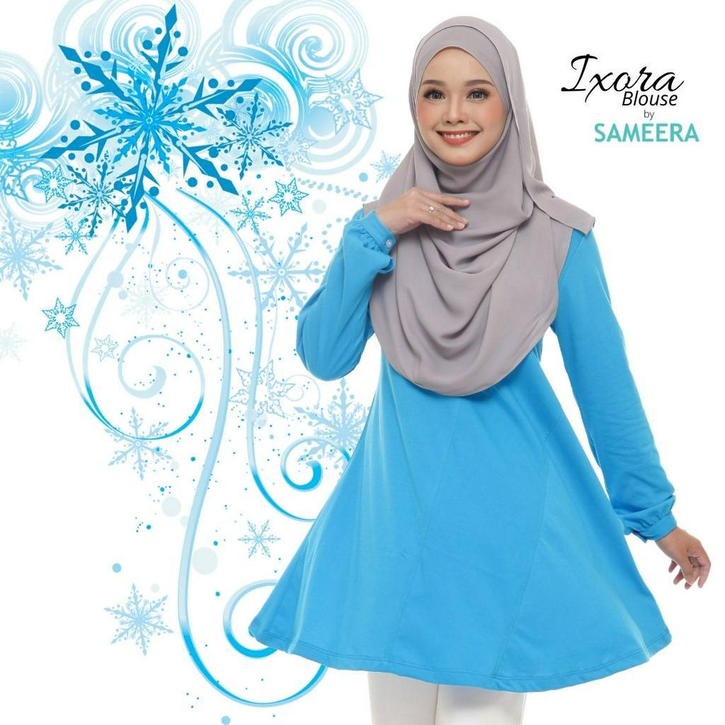 เสื้อ Ironless Muslimah IXORA Baby Blue