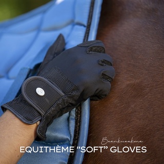 ถุงมือขี่ม้า สีดำ EQUITHÈME SOFT” GLOVES