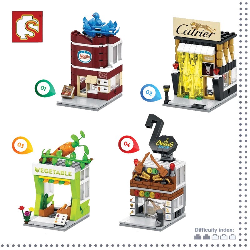 ตัวต่อเลโก้ชุดร้านค้า Jewelry, Musical, Nostle, Egetable (SEMBO BLOCK LEGO)