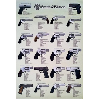 โปสเตอร์ รูปภาพ ปืน gun Smith &amp; Wesson สมิธแอนด์เวสสัน โปสเตอร์ติดผนัง โปสเตอร์สวยๆ ภาพติดผนังสวยๆ poster ภาพอาวุธปืน