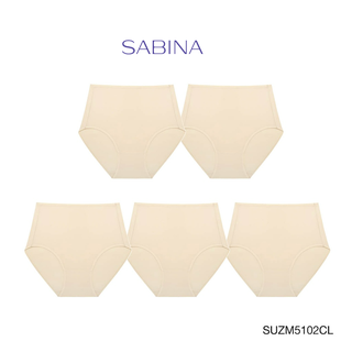 Sabina ซาบีน่า กางเกงชั้นใน (Set 5 ชิ้น) (ทรง High Waist) รุ่น Panty Zone รหัส SUZM5102CL สีเนื้ออ่อน