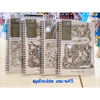 สมุดสันห่วงDouble aลายAnimal ขนาดa5หนา80แกรม40แผ่น