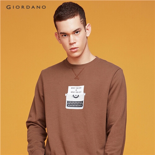 GIORDANO MEN Pattern crewneck sweatshirt 30099701