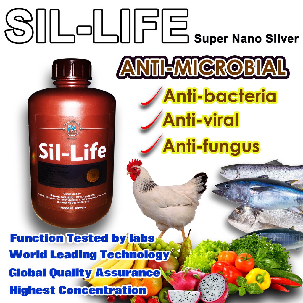 PA Sil Life 10000ppm 1L เงินคอลลอยด์ที่คุ้มค่าเป็นพิเศษ เงินนาโนสําหรับเพาะเลี้ยงสัตว์น้ํา การเลี้ยง