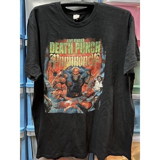 เสื้อยืดผ้าฝ้ายพิมพ์ลายขายดี เสื่อยืดวงFiveFingerDeathPunch