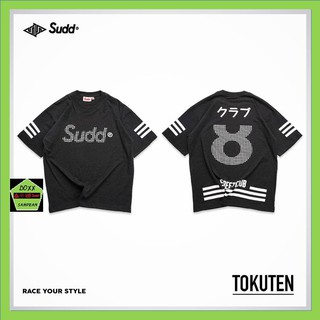 Sudd เสื้อคอกลมชาย ทรง oversize รุ่น Tokuten สี ทอปดำ