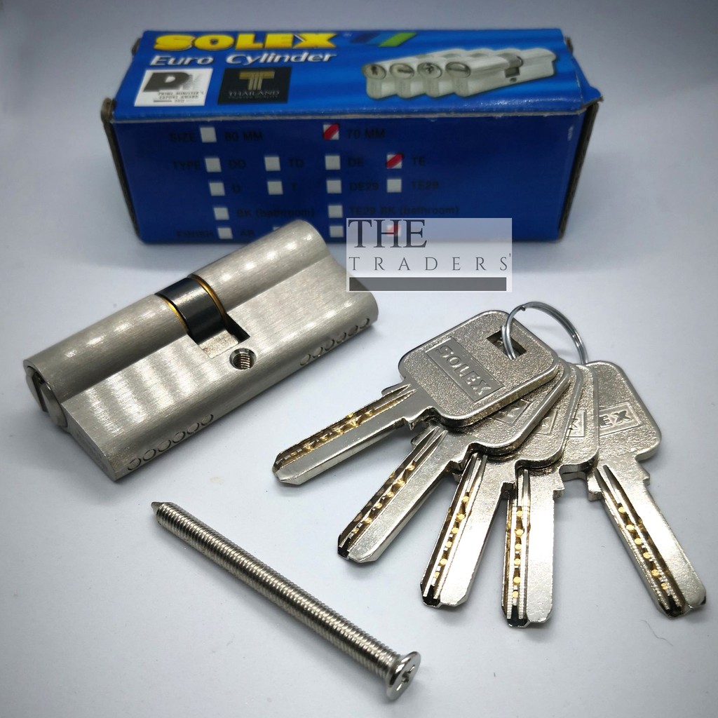 The Traders Solex Premium DE70SS DOUBLE EURO PROFILE CYLINDER - แบ็คเซ็ต 70 มม.
