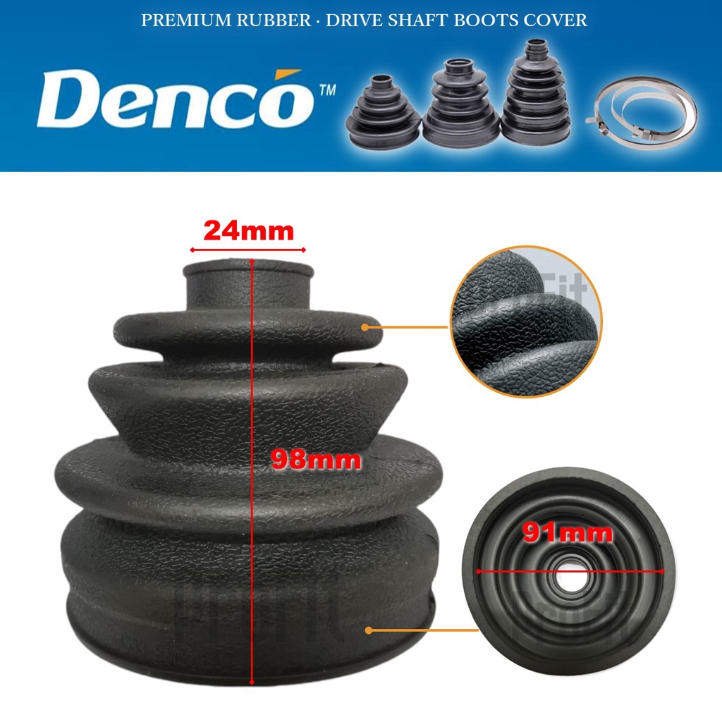 รับประกัน 1M Honda Accord SM4 SV4 / CRV SWA / Odyssey RA1 RA2 RA3 24mm - 91mm Denco Drive Shaft Boot