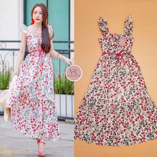 Dress คอ​เหลี่ยม​ระบายไหล่ 🌷🧸VR Signature​ by VORA 🧸🌷