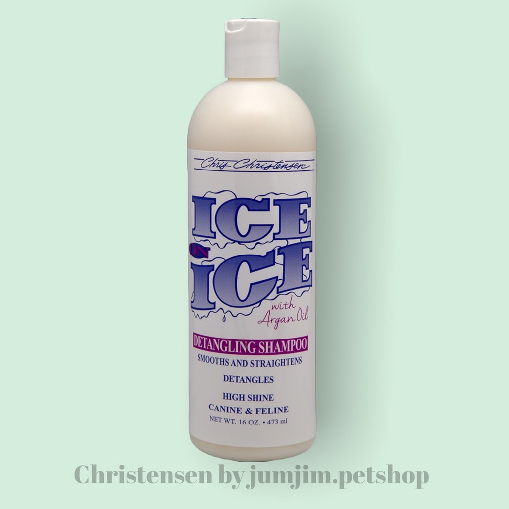Chris Christensen 473มล. Ice on Ice Shampoo แชมพูไอซ์ออนไอซ์ สูตรลดการพันของเส้นขน by jumjim.petshop