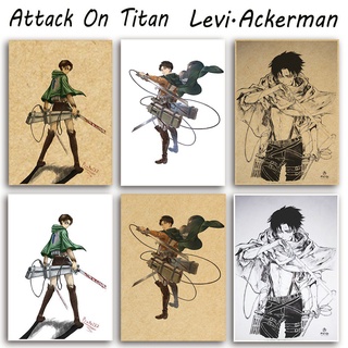 มาใหม่ ภาพจิตรกรรม ลายอะนิเมะผ่าพิภพไททัน Levi·Ackerman คุณภาพดี สําหรับตกแต่งบ้าน