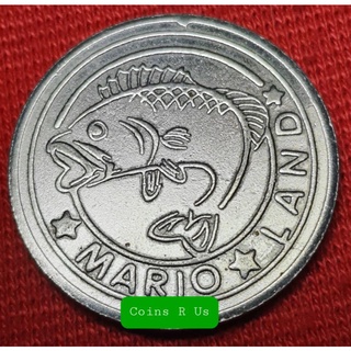 เหรียญ Toke Mario Land ปลา สีเงิน ขนาด 25 มม. ผ่านใช้น่าสะสม