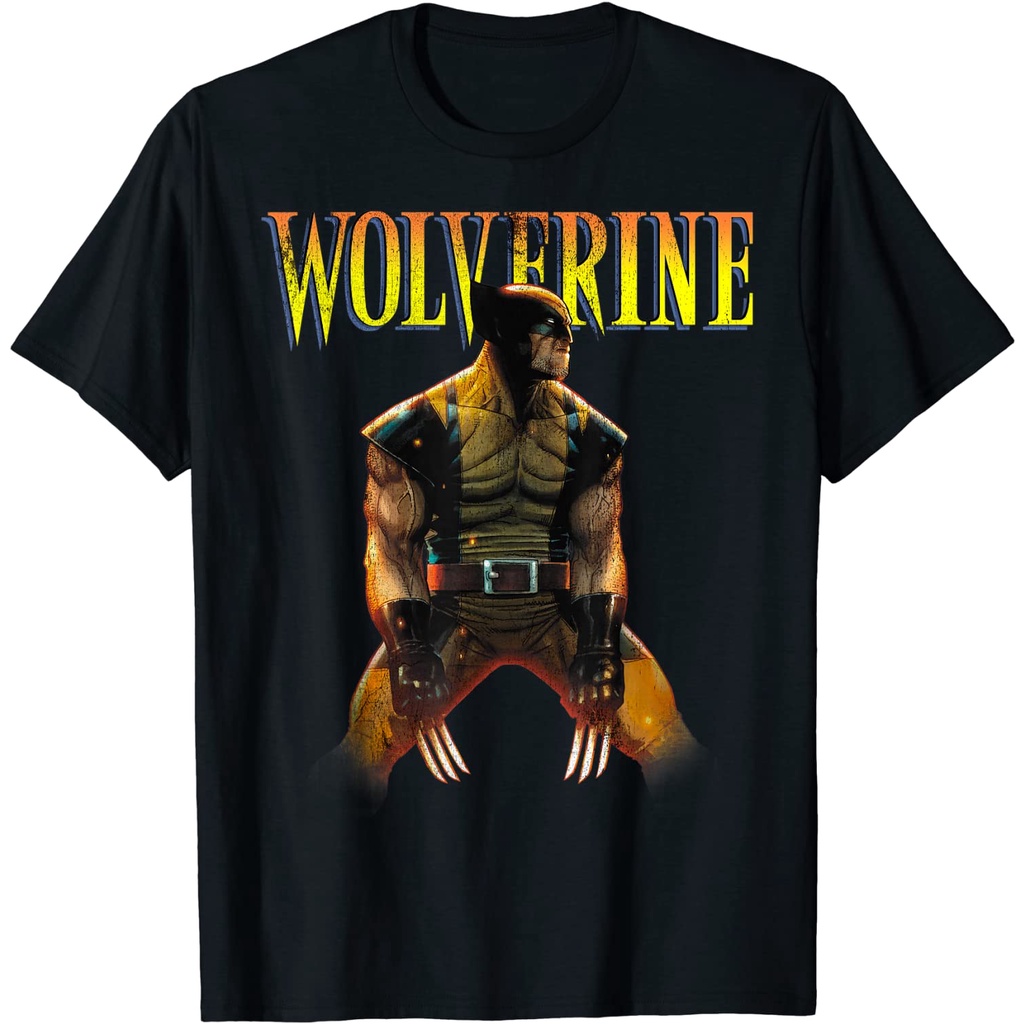 Marvel X-Men Wolverine Side Profile Logo T-Shirt – Vintage 90s Retro เสื้อสําหรับผู้ชายและผู้หญิง Un