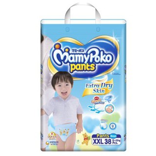 Mamy Poko กางเกงผ้าอ้อม รุ่น Extra Dry Skin ไซส์ XXL 38 ชิ้น(สำหรับเด็กชาย)