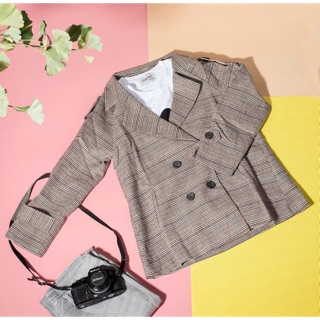 Blazer ลายสก็อต size XL มือหนึ่ง