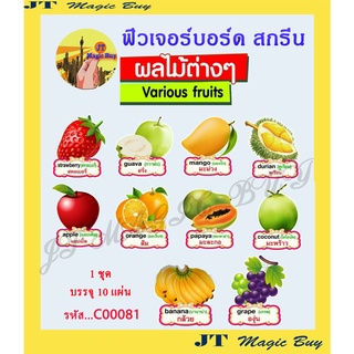 ฟิวเจอร์บอร์ดสกรีน ชุด ผลไม้ต่างๆ Various Fruits (1ชุด บรรจุ 10 ชิ้น) รหัส C00081