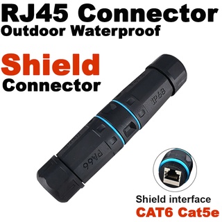 หัวต่อแบบ Shield RJ45 Connector Female To Female Outdoor IP68 Waterproof Port Network LAN Splitter Coupler CAT5 CAT6.