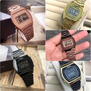 นาฬิกาข้อมือคุณผู้หญิง CASIO ยอดฮิต ,มีหลายสี สายสเตนเลส รุ่น B640WC-5A  แถมฟรี กล่องและถุง ตังเวลาไห้