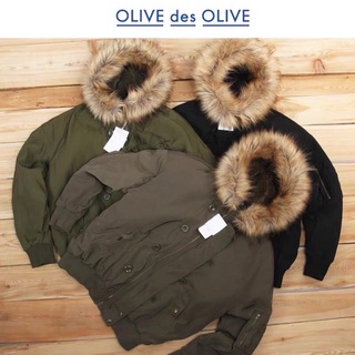 เสื้อกันหนาว เสื้อโค้ท บอมเบอร์  bomber jacket บุนวมอุ่น ✨OLIVE DES OLIVE✨ WY759