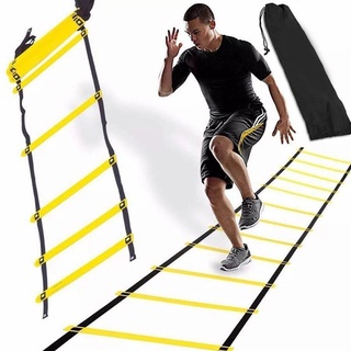 บันไดฝึกความคล่องตัว บันไดฟิตเนส บันไดวิ่ง ซ้อมวิ่ง ซ้อมบอล Agility Ladders สามขนาด: 3ม./6 นอต, 6ม./12 นอต, 10ม./20 นอต