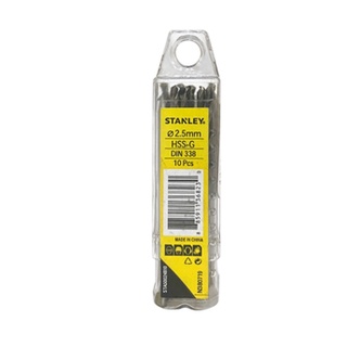 ดอกสว่านเจาะเหล็ก STANLEY  ขนาด 2.5 มม. (แพ็ค 10 ชิ้น) สีดำ - เหลือง