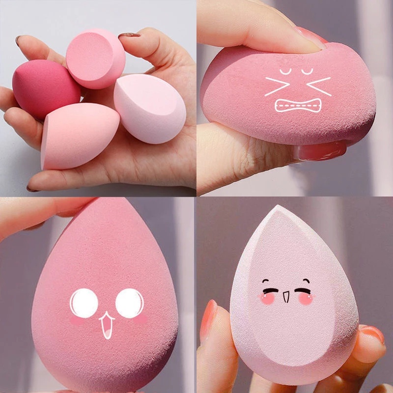 [ราคาขายส่ง] พัฟฟองน้ําแต่งหน้า 4 ชิ้น / พัฟฟองน้ําแต่งหน้า แบบแห้งและเปียก / พัฟฟองน้ําแต่งหน้า แบบเอียง เครื่องมือฟองน้ําแต่งหน้า ราคา ถูกที่สุด ดีลบีเคเค แกลเลอรีภาพที่ 2