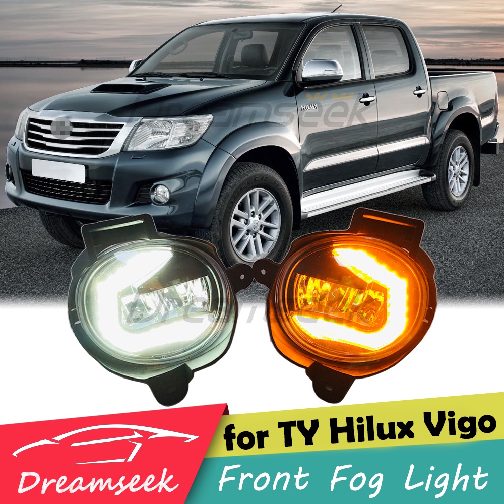 หลอดไฟตัดหมอกไดนามิก LED ติดกันชนหน้า สําหรับ Toyota Hilux Vigo 2011 2012 2013 2014
