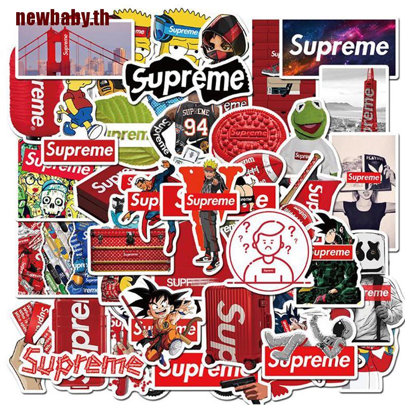 【 Newbaby 】 50 ชิ้น Supreme สติกเกอร์การ์ตูนกราฟฟิตี กระเป๋าเดินทาง แล็ปท็อป กีตาร์