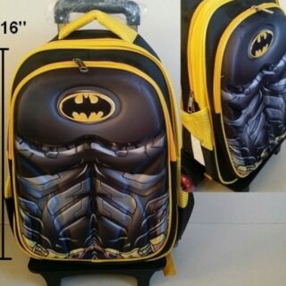 เป้ ล้อลาก เป้สะพายหลัง (ถอดล้อได้) ลาย แบทแมน Batman ขนาดเป้ 12x16x7 นิ้ว