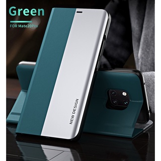 แฟชั่น สีตัดกัน หนัง PU เคส Huawei Mate 20 Pro / Mate20 ฝาพับแม่เหล็ก เคสป้องกันเต็มรูปแบบ