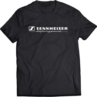 เสื้อยืดลายกราฟฟิก sennheiser amps สีดํา