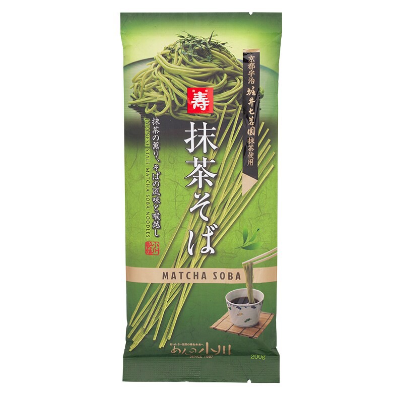 โอกาวะเส้นโซบะแห้งกลิ่นชาเขียว 200กรัม Ogawa Dried Soba Noodles, Green Tea Flavor 200g.