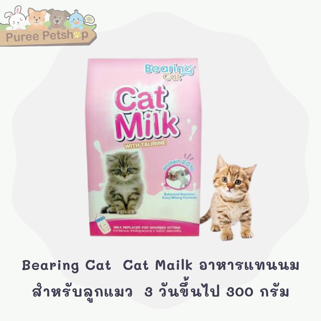 Bearing Cat Cat Mailk อาหารแทนนมสำหรับลูกแมว 3 วันขึ้นไป 300 กรัม