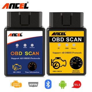 เครื่องสแกนเนอร์ Ancel elm327 OBD2 ตรวจสอบเครื่องยนต์ เพื่อล้างโค้ด อ่านรถยนต์ ODB 2 Scan BTV1.5 ผ่านบลูทูธ obd II