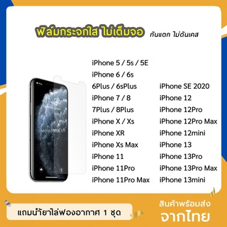 ฟิล์มกระจก แบบใส 12Pro 12ProMax SE(2020) 6s 6sPlus 7G 7Plus 8G 8Plus X Xs Xr XsMax กระจกนิรภัย ไม่เต็มจอ