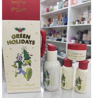 ยก SET หมดอายุเดือน11/2024 ของแท้ ล็อตใหม่ Innisfree Green Tea Seed Serum NEW green holiday limited edition รวม 160ml