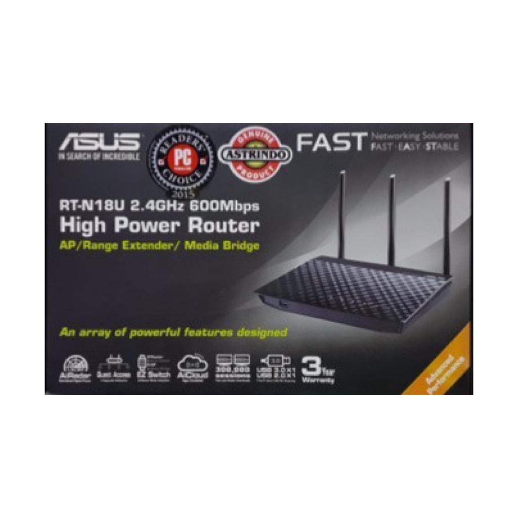Asus Router รุ่น RT-N18U 2.4 GHz 600 Mbps High Power Router