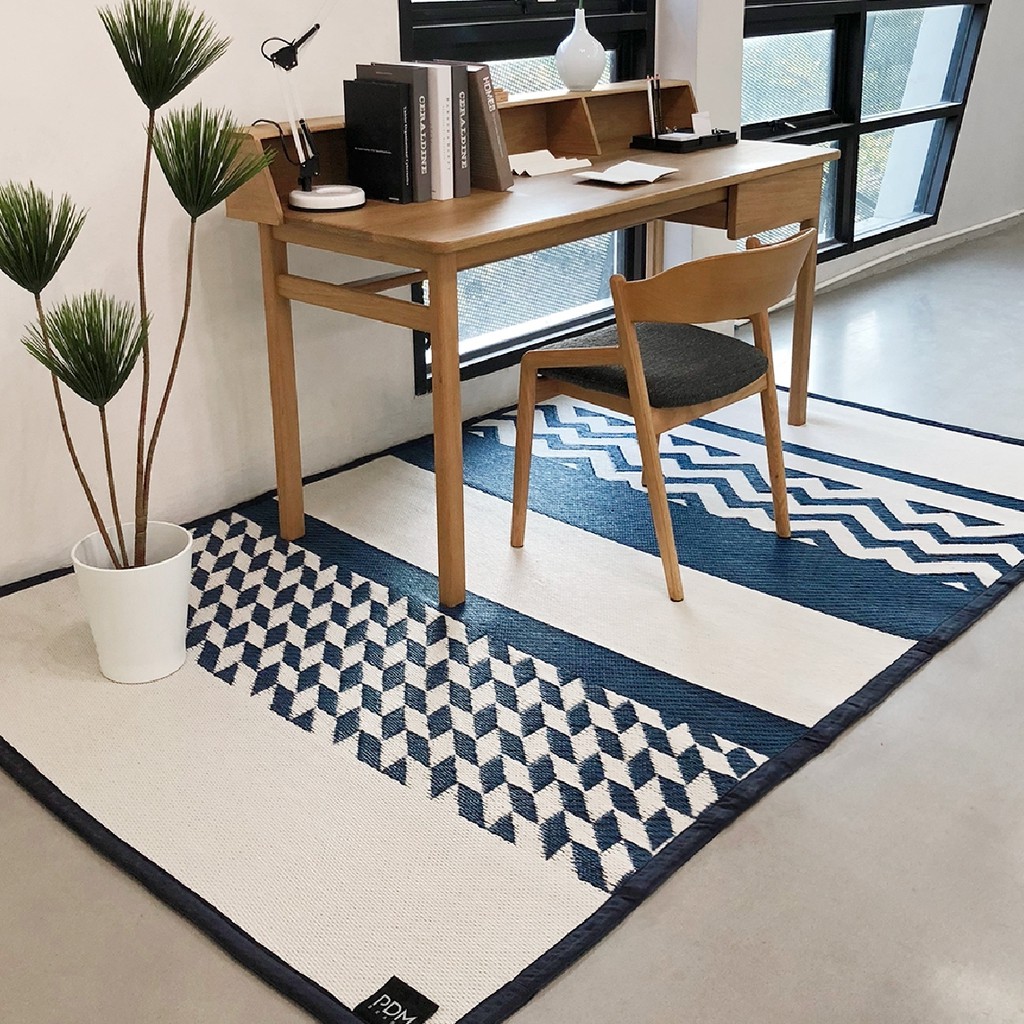 PDM เสื่ออเนกประสงค์ ลาย Katve (Indigo-White) Size S 90x200 cm.