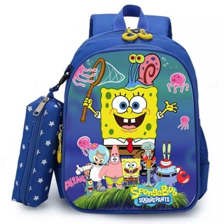 ใหม่ กระเป๋าเป้สะพายหลัง กระเป๋านักเรียน พรีเมี่ยม ลายตัวละคร SPONGEBOB 2in1 แฟชั่นสําหรับเด็ก 2022